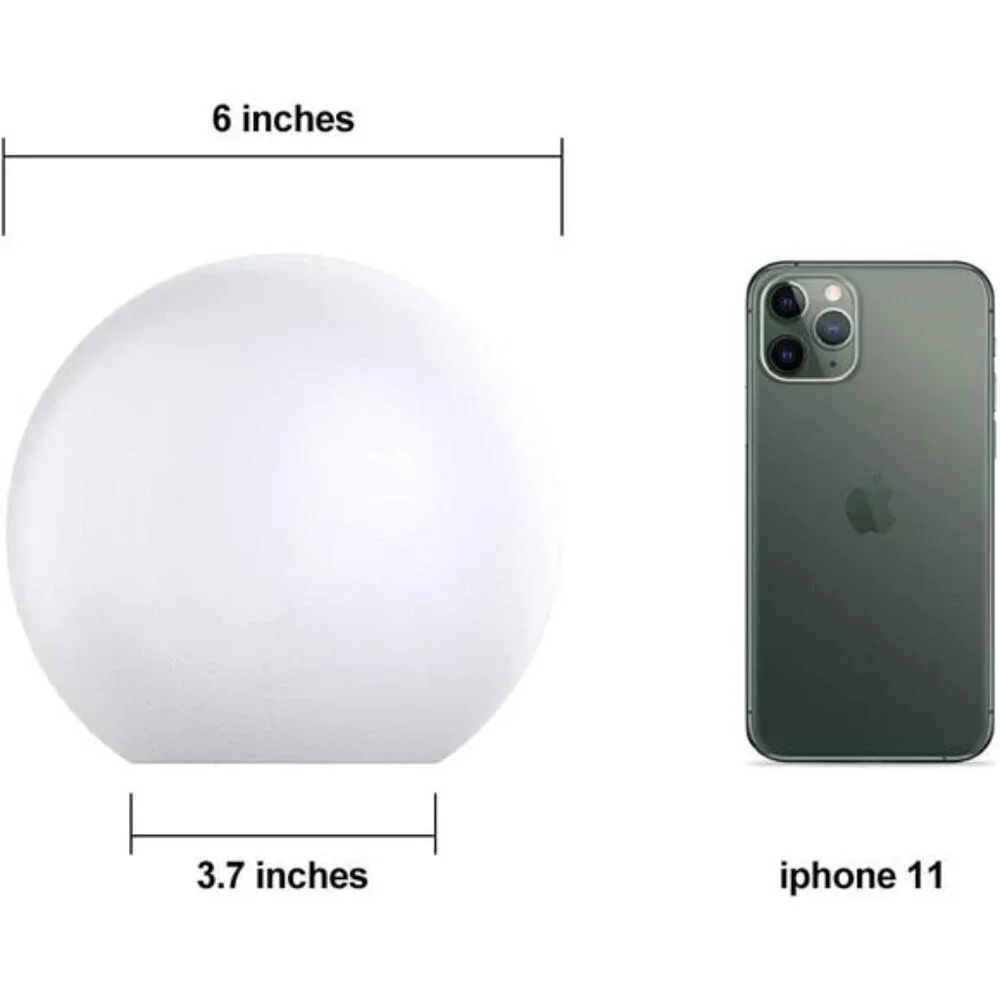 LED Light Ball: 6-inch Night Light with Remote Control, 16 RGB Color Changing